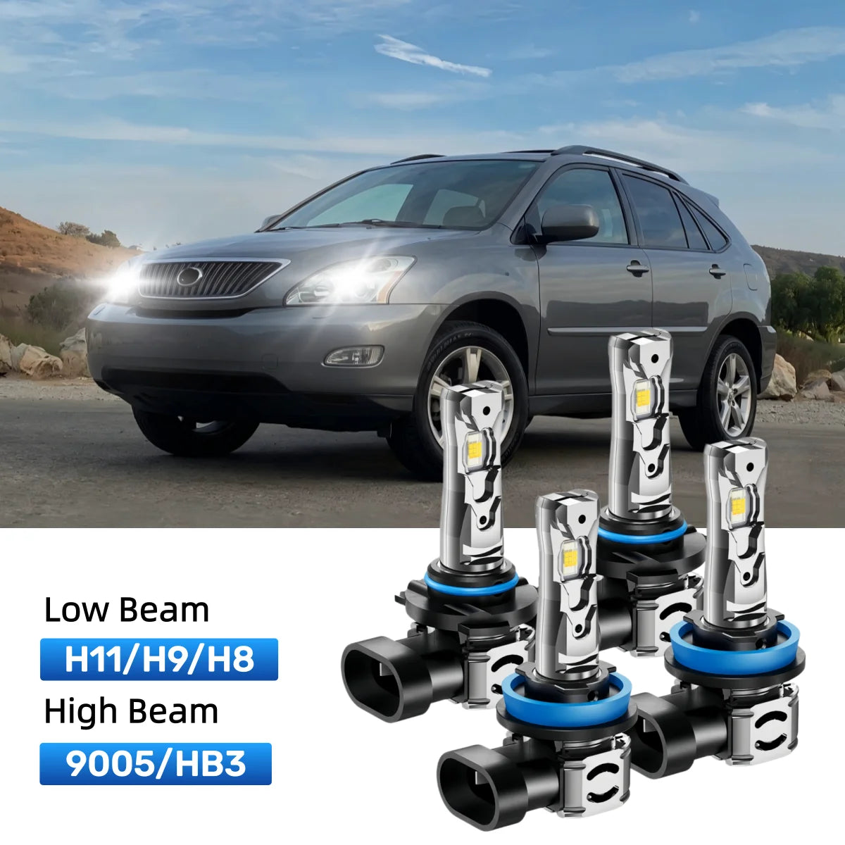 Fit for 2004-2006 Lexus RX 330 9005 H11 LED Headlight Bulbs Upgrade | Brighter and Safer