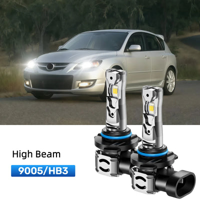 Best 9005 LED high beam bulbs replacement for 2004-2008 Mazda 3