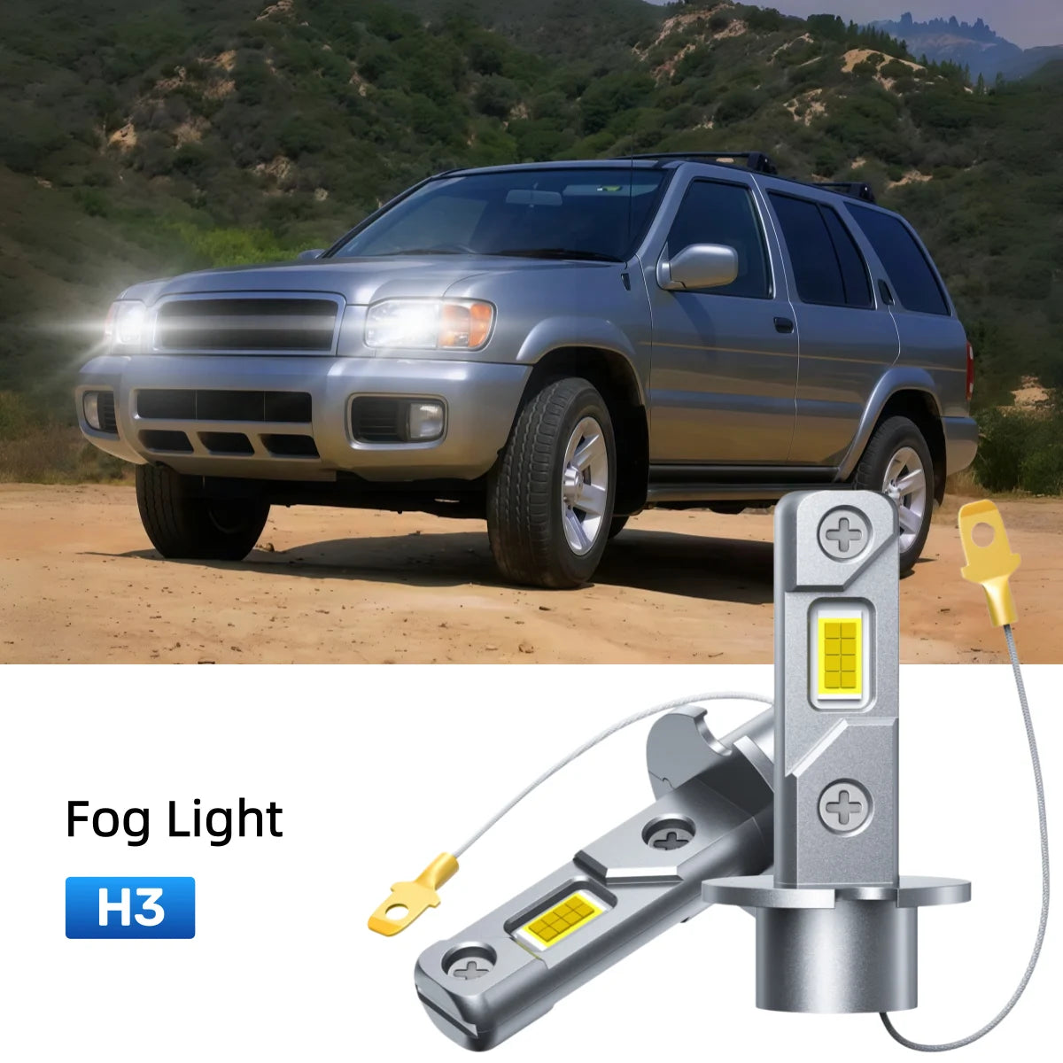 Best H3 LED fog light bulbs replacement for 2004 Nissan Pathfinder