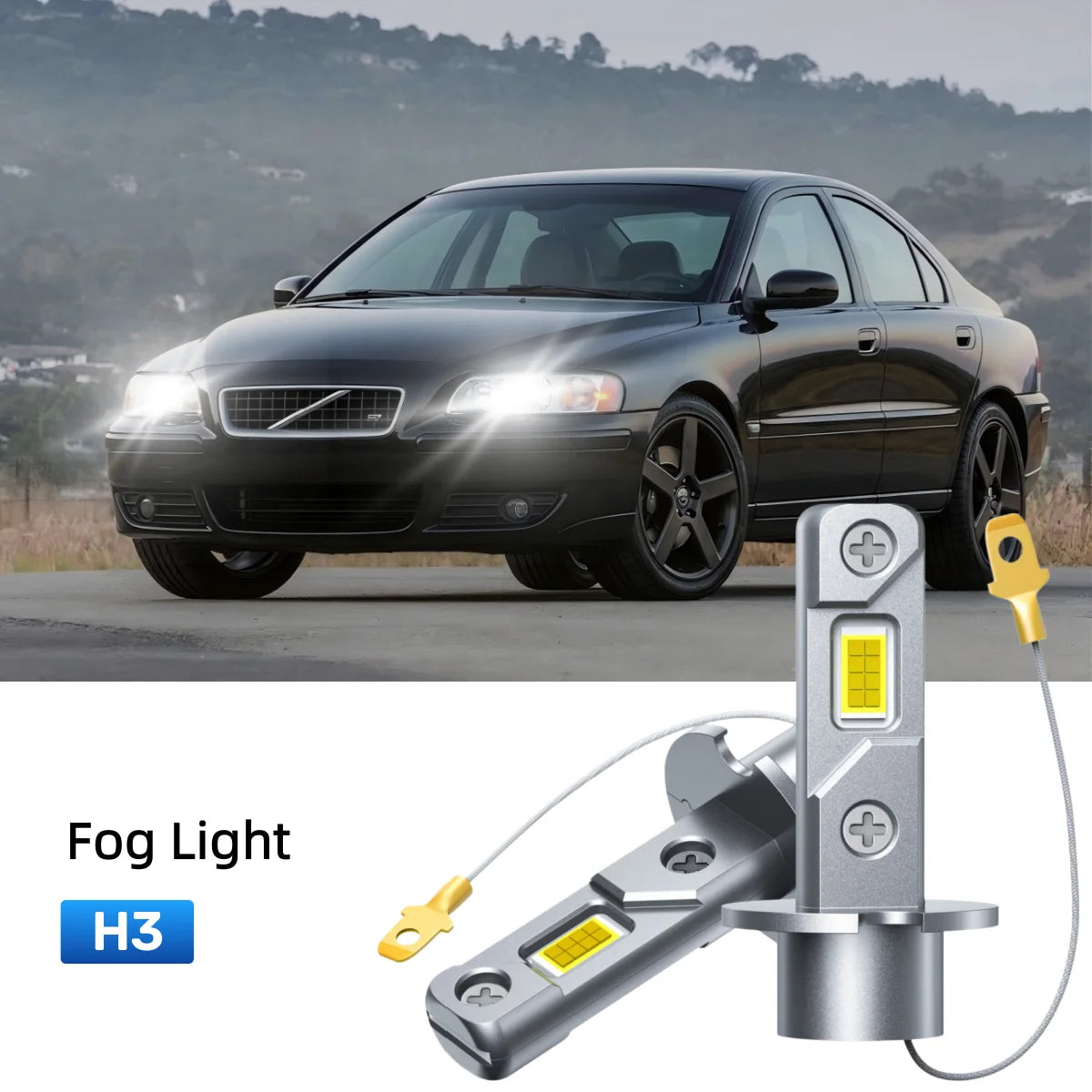 Best H3 LED fog light bulbs replacement for 2005-2006 Volvo S60