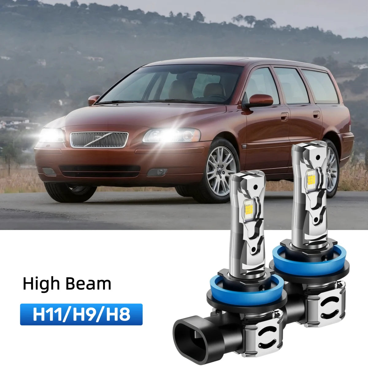 Fit for 2005-2006 Volvo V70 H11 LED Headlight Bulbs Upgrade | Brighter and Safer