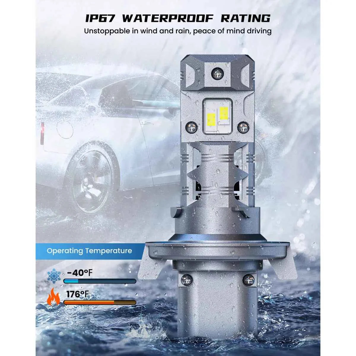 2005 Nissan Sentra LED headlamp bulbs with reliable waterproof performance