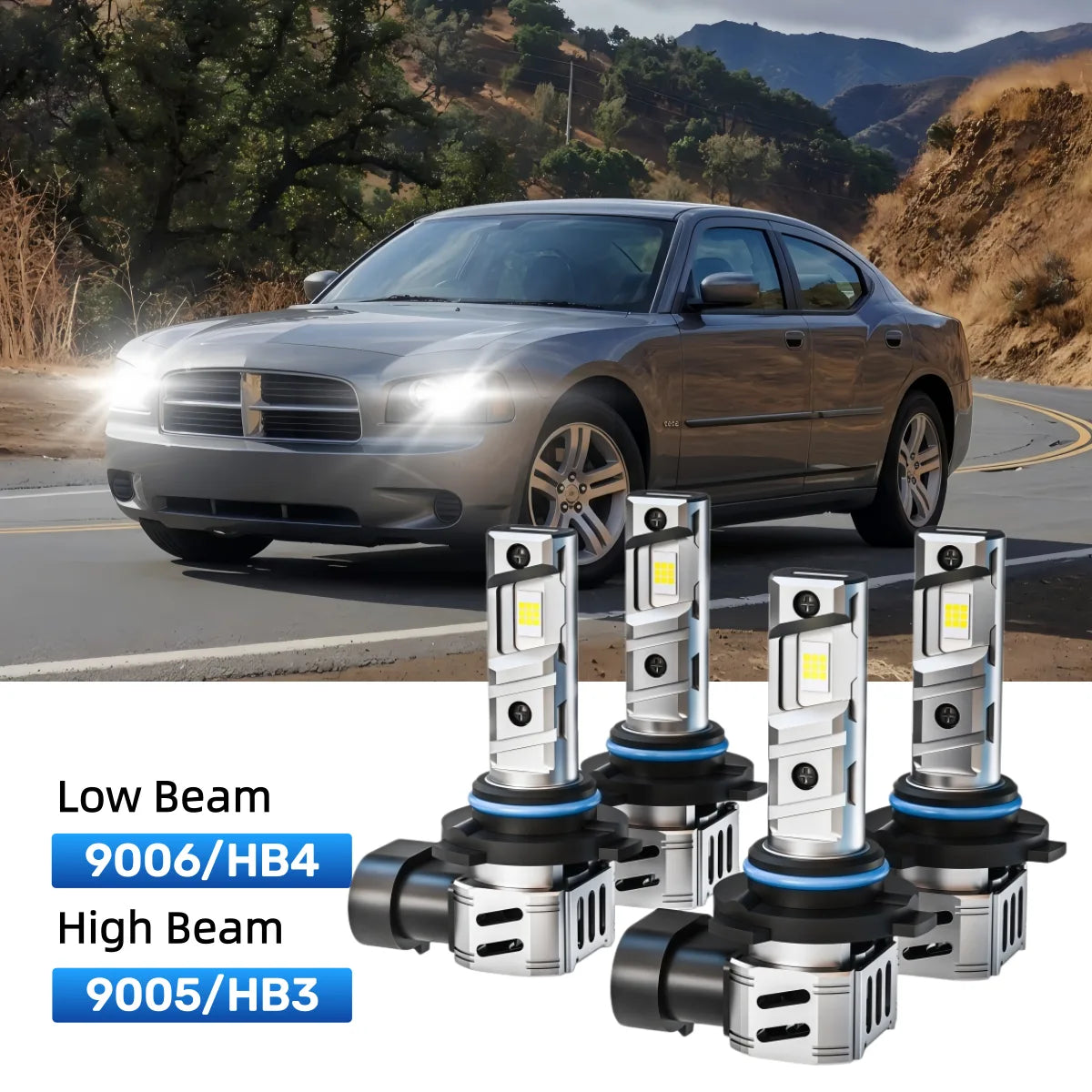 Fit for 2006-2008 Dodge Charger 9005 9006 LED Headlight Bulbs Upgrade | Brighter and Safer