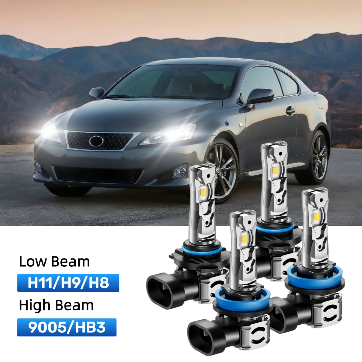 Fit for 2006-2009 Lexus IS 350 9005 H11 LED Headlight Bulbs Upgrade | Brighter and Safer
