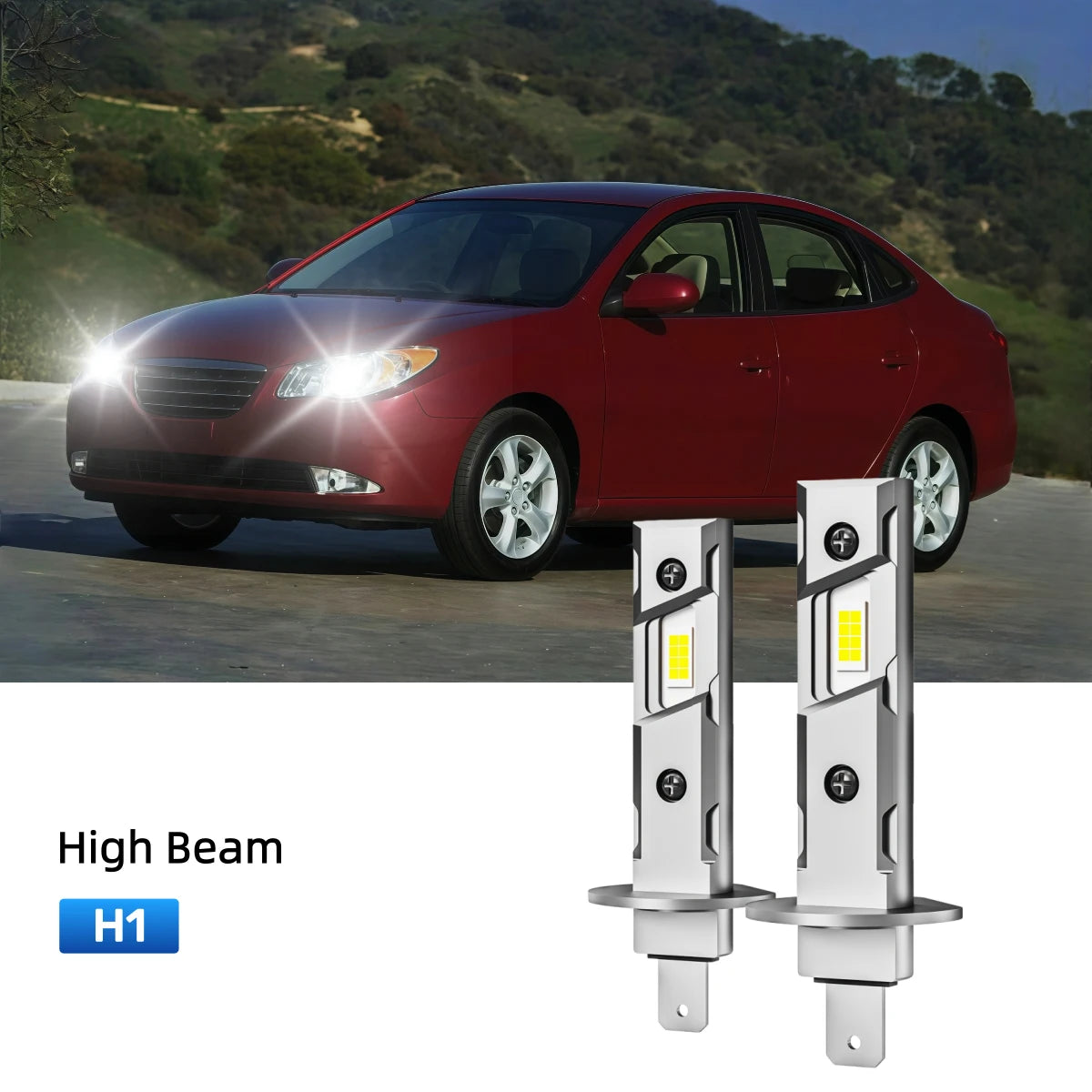 Best H1 LED high beam bulbs replacement for 2007-2008 Hyundai Elantra