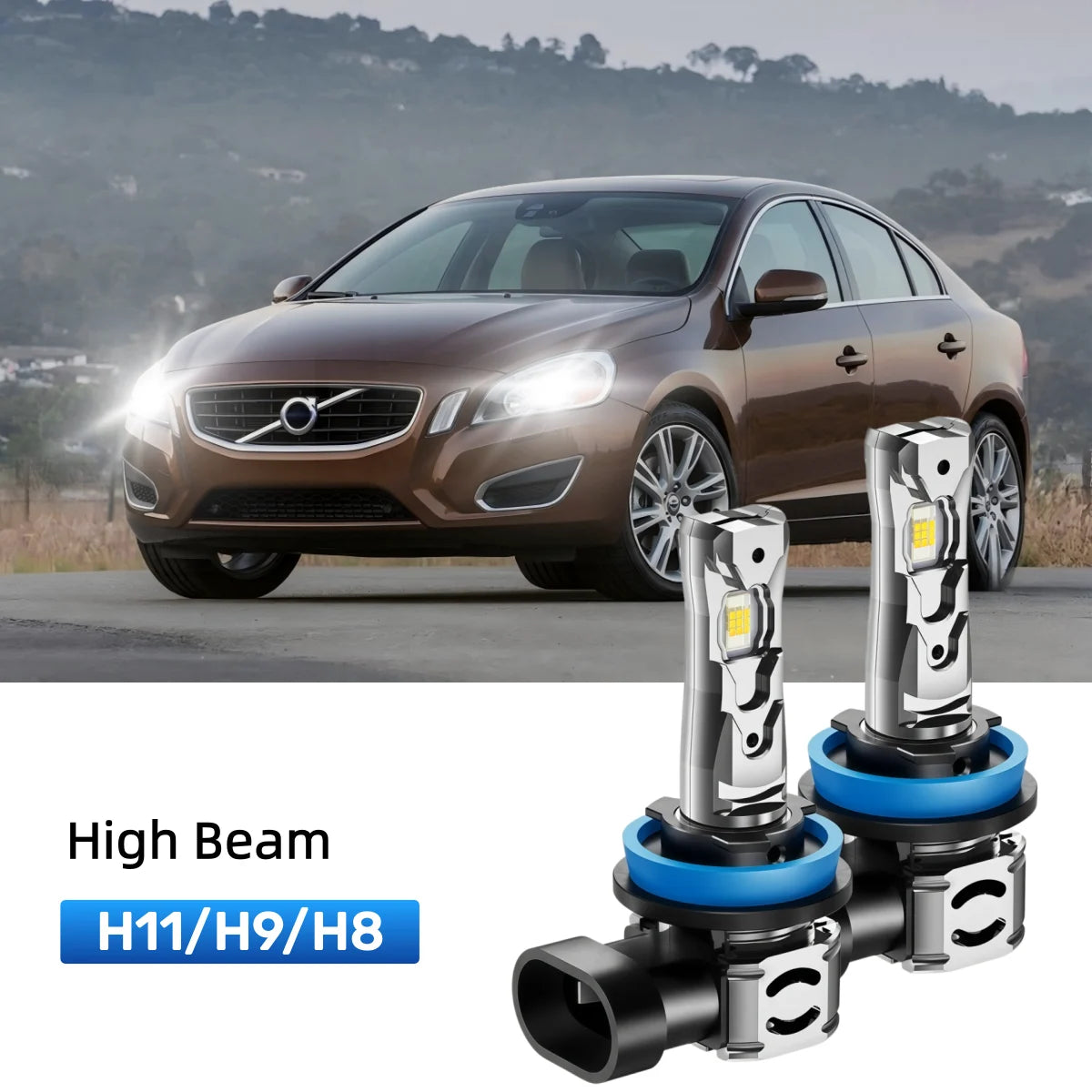 Fit for 2007-2009 Volvo S60 H11 LED Headlight Bulbs Upgrade | Brighter and Safer