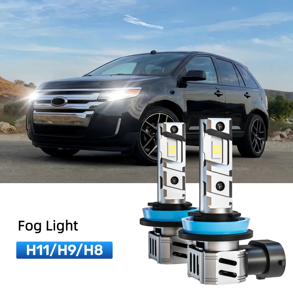 Fit for 2007-2010 Ford Edge H11 9005 LED Headlight Bulbs Upgrade | Brighter and Safer
