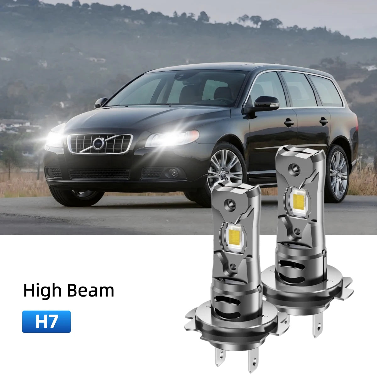 Fit for 2007-2010 Volvo V70 H11 LED Headlight Bulbs Upgrade | Brighter and Safer