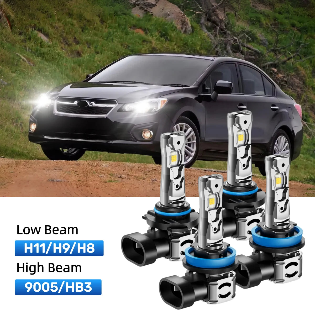 Best LED headlight bulbs replacement for 2008-2014 Subaru Impreza