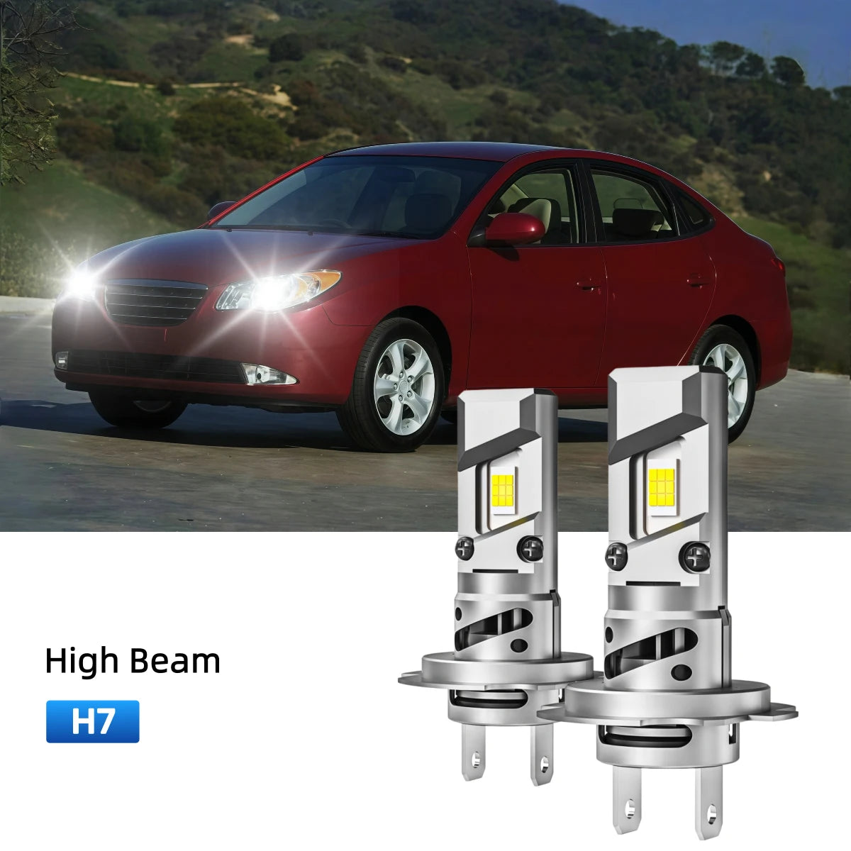 Best H7 LED high beam bulbs replacement for 2009-2010 Hyundai Elantra