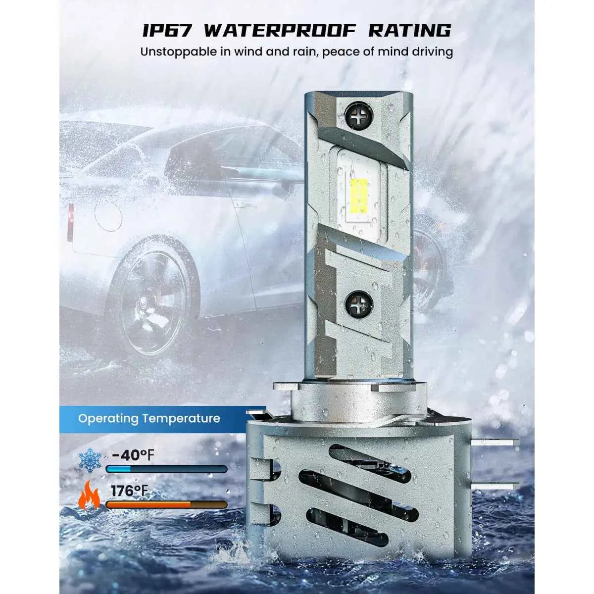 2009 Hyundai-Sonata LED headlamp bulbs with reliable waterproof performance