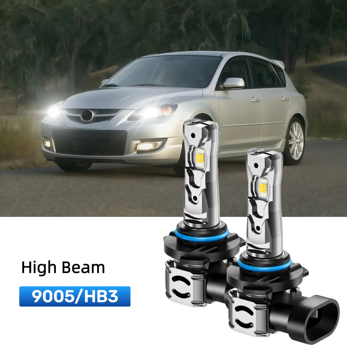 Best 9005 LED high beam bulbs replacement for 2009 Mazda 3