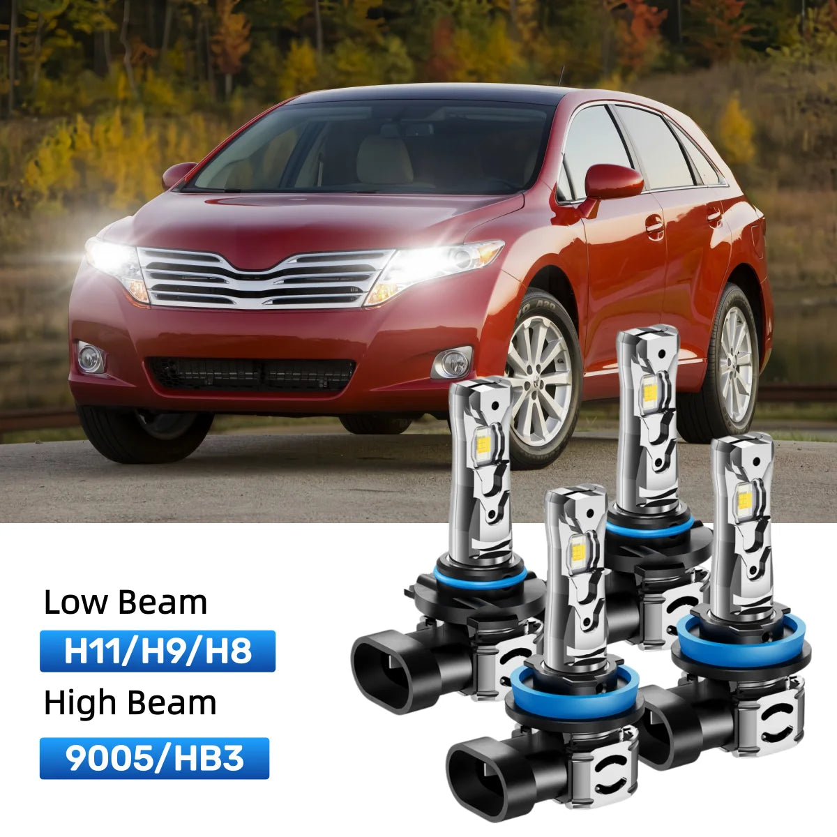 Best LED headlight bulbs replacement for 2010-2012 Toyota Venza