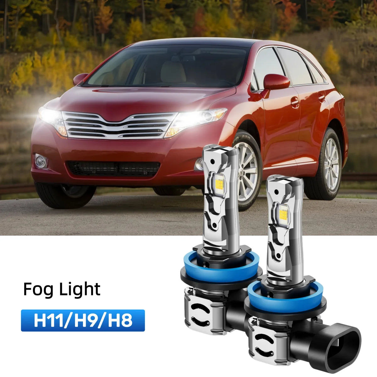 Fit for 2010-2012 Toyota Venza H11 9005 LED Headlight Bulbs Upgrade | Brighter and Safer