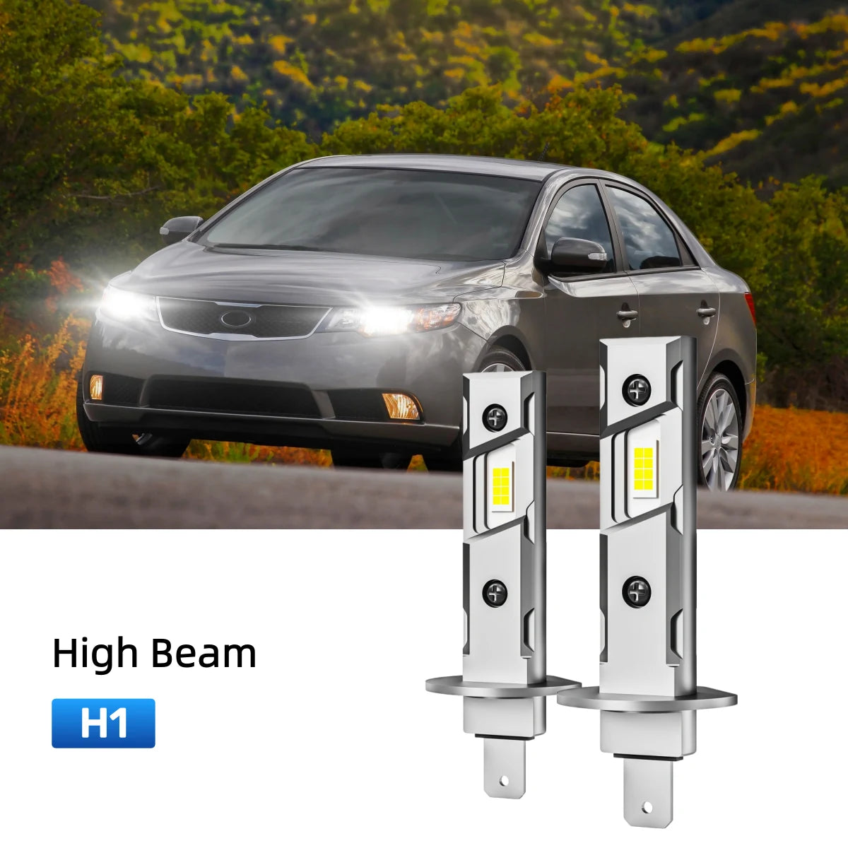 Best H1 LED high beam bulbs replacement for 2010-2013 Kia Forte