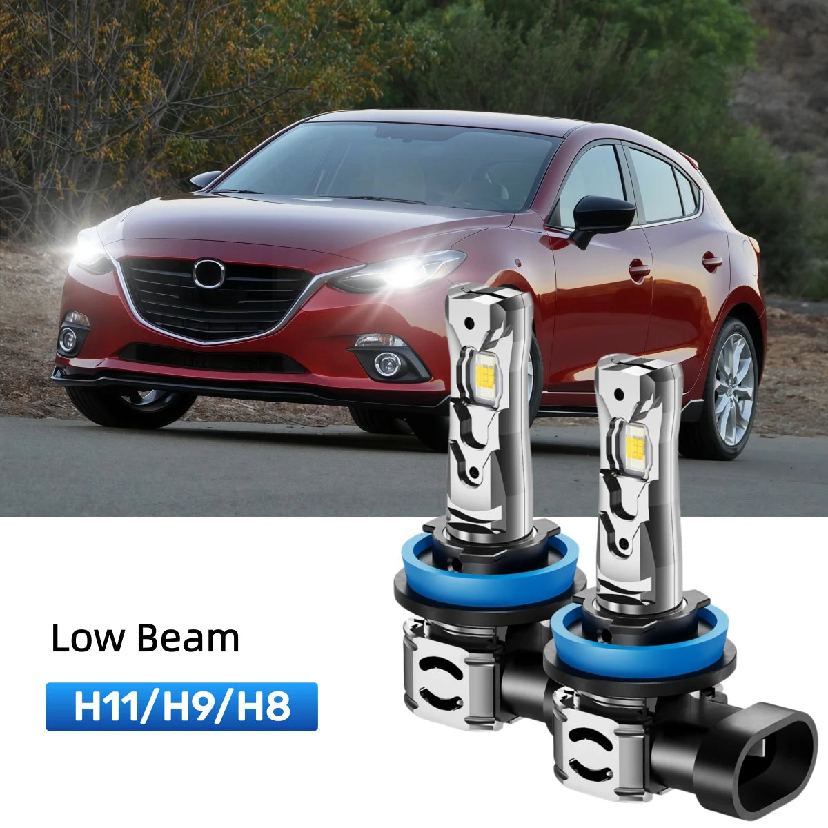 Best H11 LED low beam bulbs replacement for 2010-2018 Mazda 3