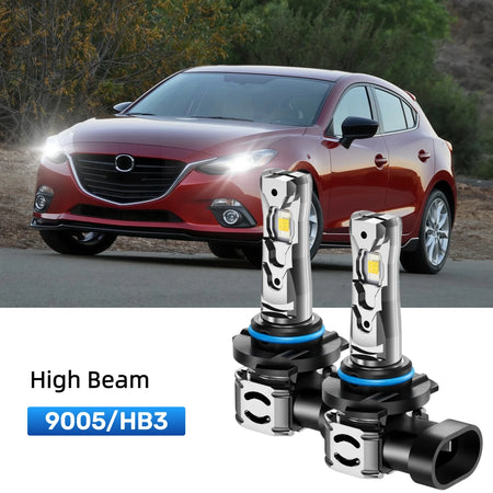 Best 9005 LED high beam bulbs replacement for 2010-2018 Mazda 3 Sport