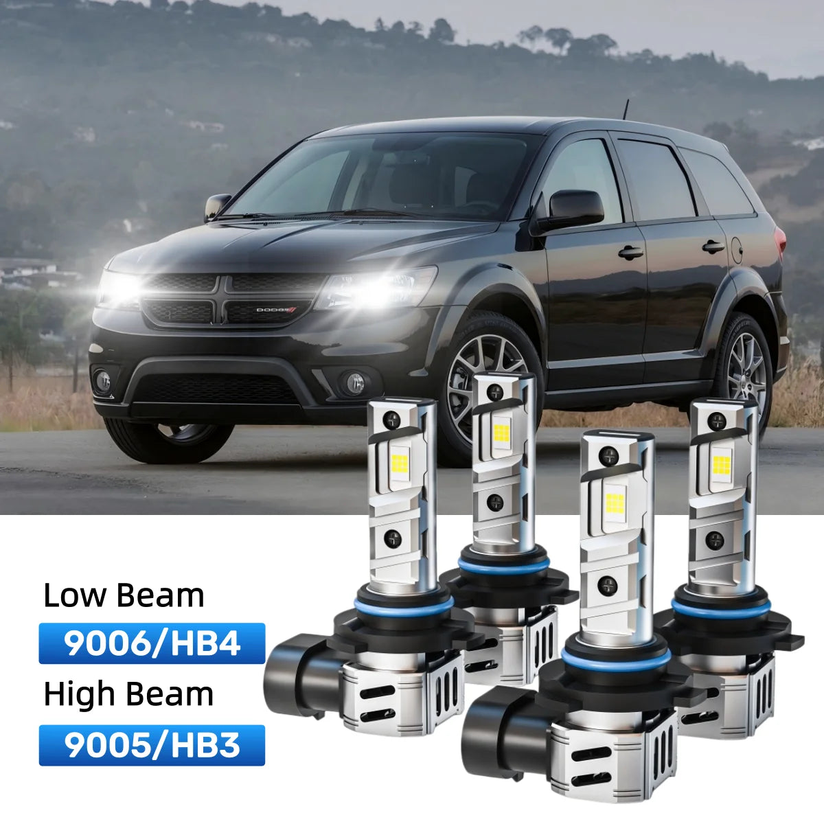 Fit for 2010-2020 Dodge Journey 9005 9006 LED Headlight Bulbs Upgrade | Brighter and Safer