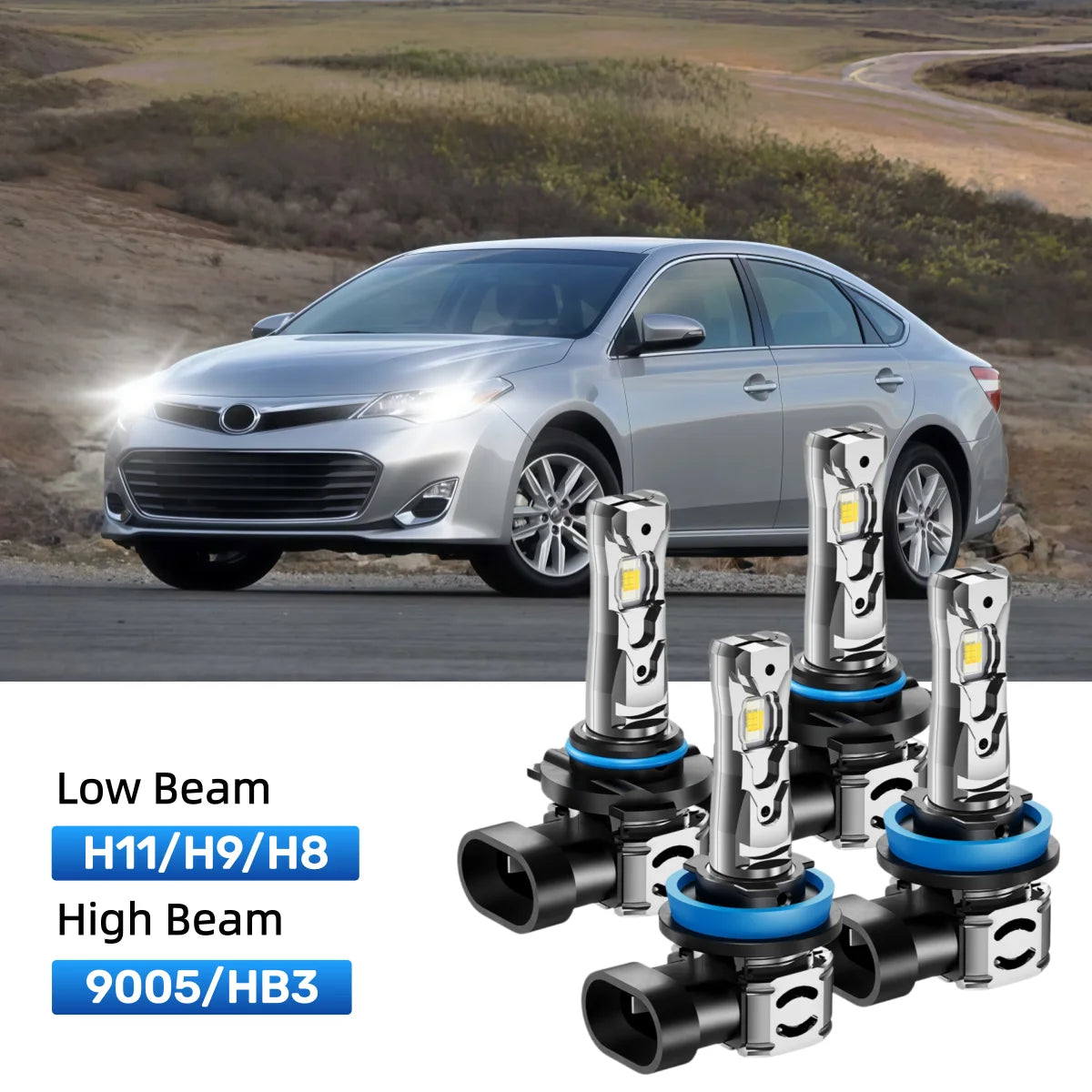 Fit for 2011-2015 Toyota Avalon H11 9005 LED Headlight Bulbs Upgrade | Brighter and Safer