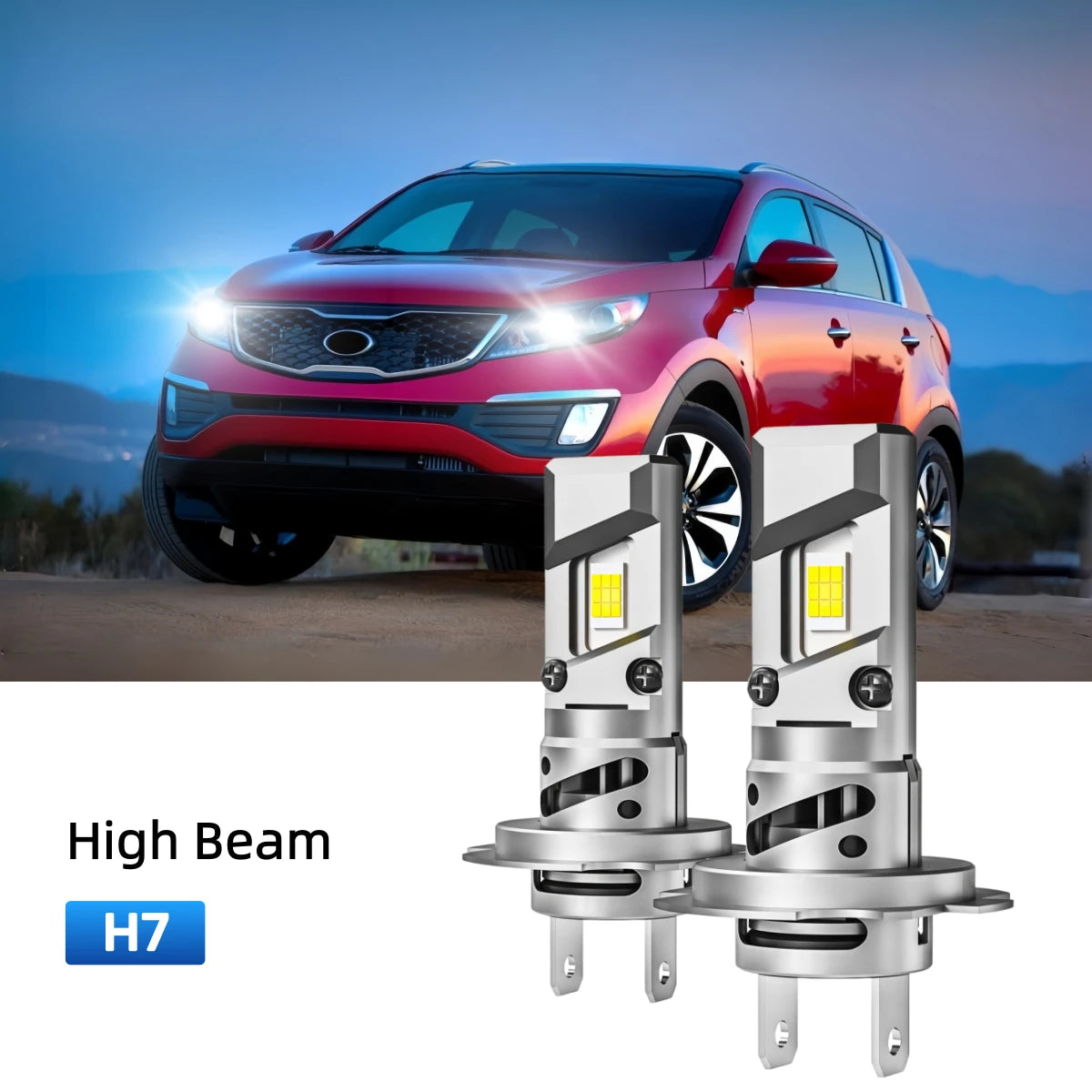 Best H7 LED high beam bulbs replacement for 2011-2016 Kia Sportage