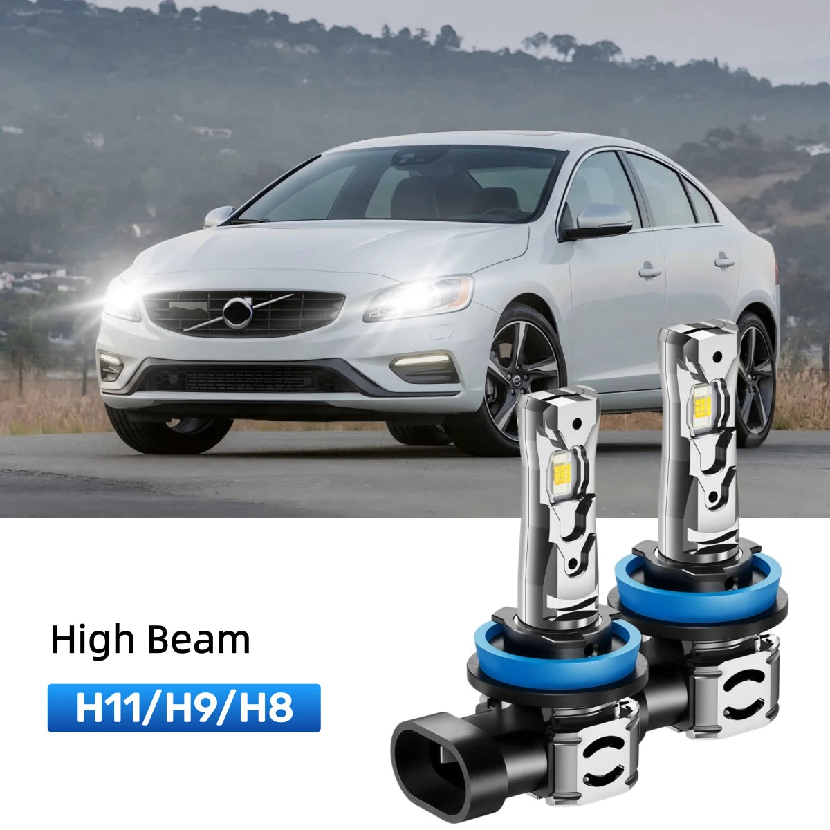 Fit for 2012-2013 Volvo S60 H11 H7 LED Headlight Bulbs Upgrade | Brighter and Safer