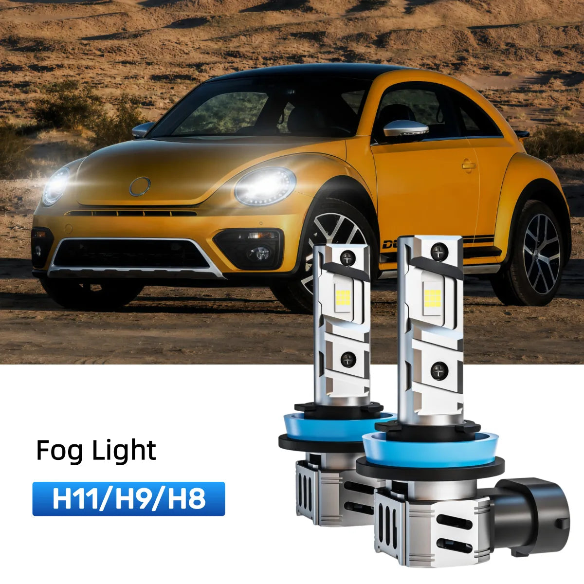 Best H11 LED fog light bulbs replacement for 2012-2016 Volkswagen Beetle