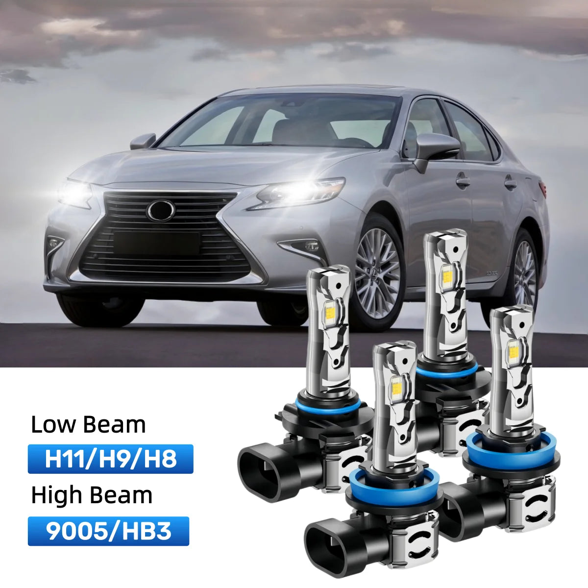 Fit for 2013-2015 Lexus ES350 H11 9005 LED Headlight Bulbs Upgrade | Brighter and Safer