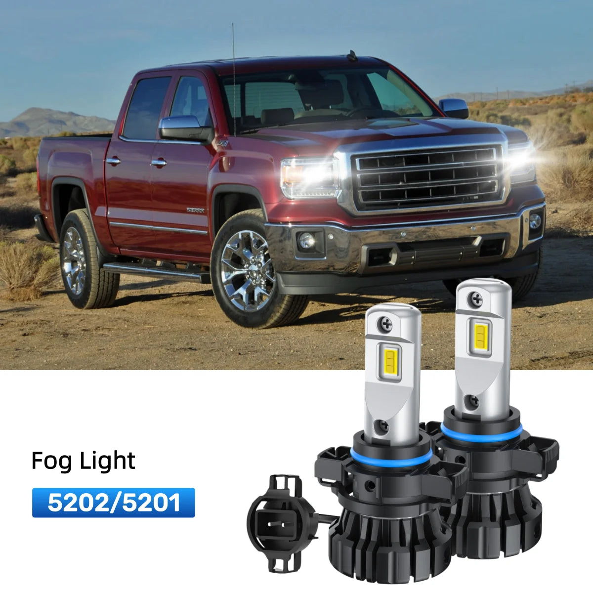 Best 5202 LED fog light bulbs replacement for 2014-2015 GMC Sierra 1500