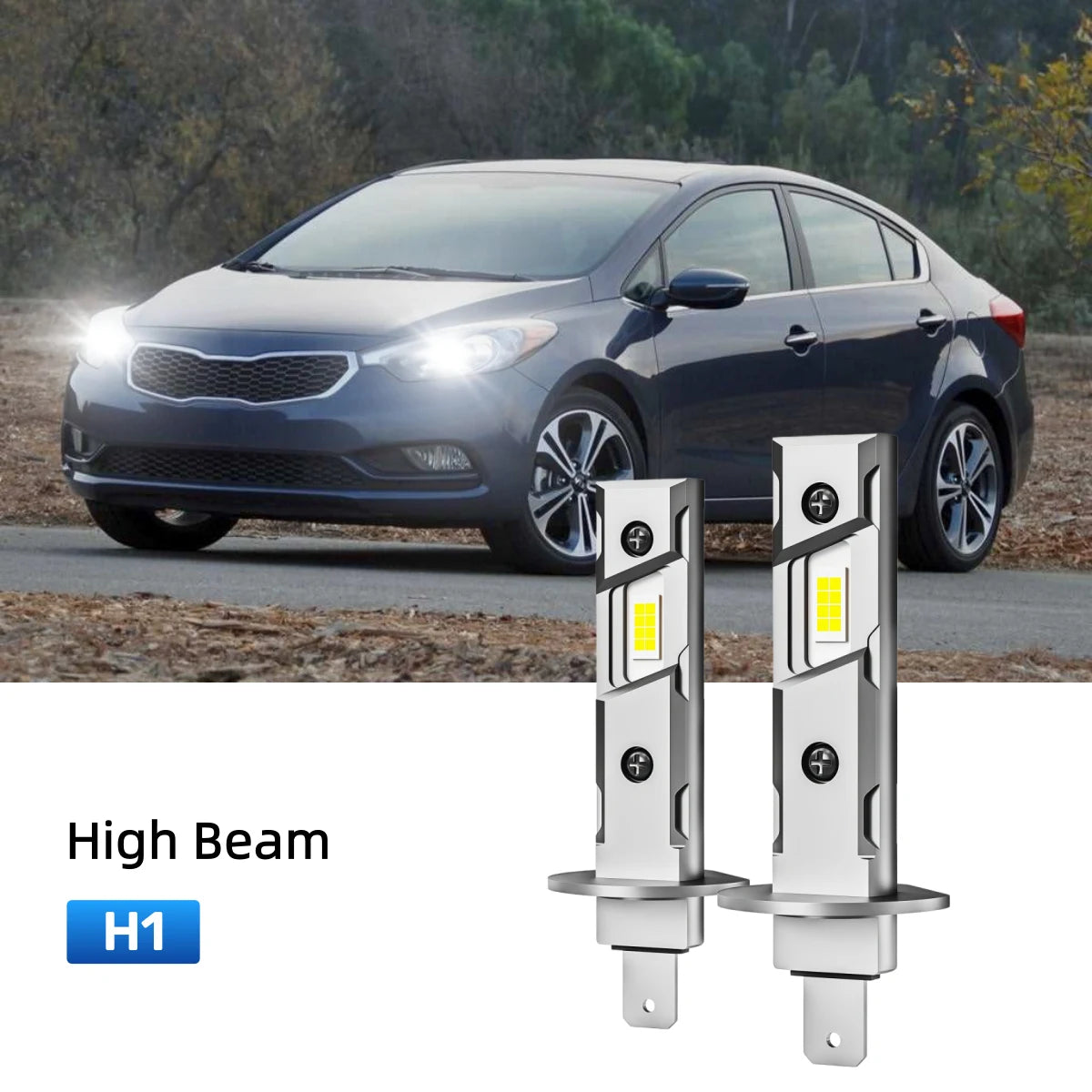 Best H1 LED high beam bulbs replacement for 2014-2016 Kia Forte