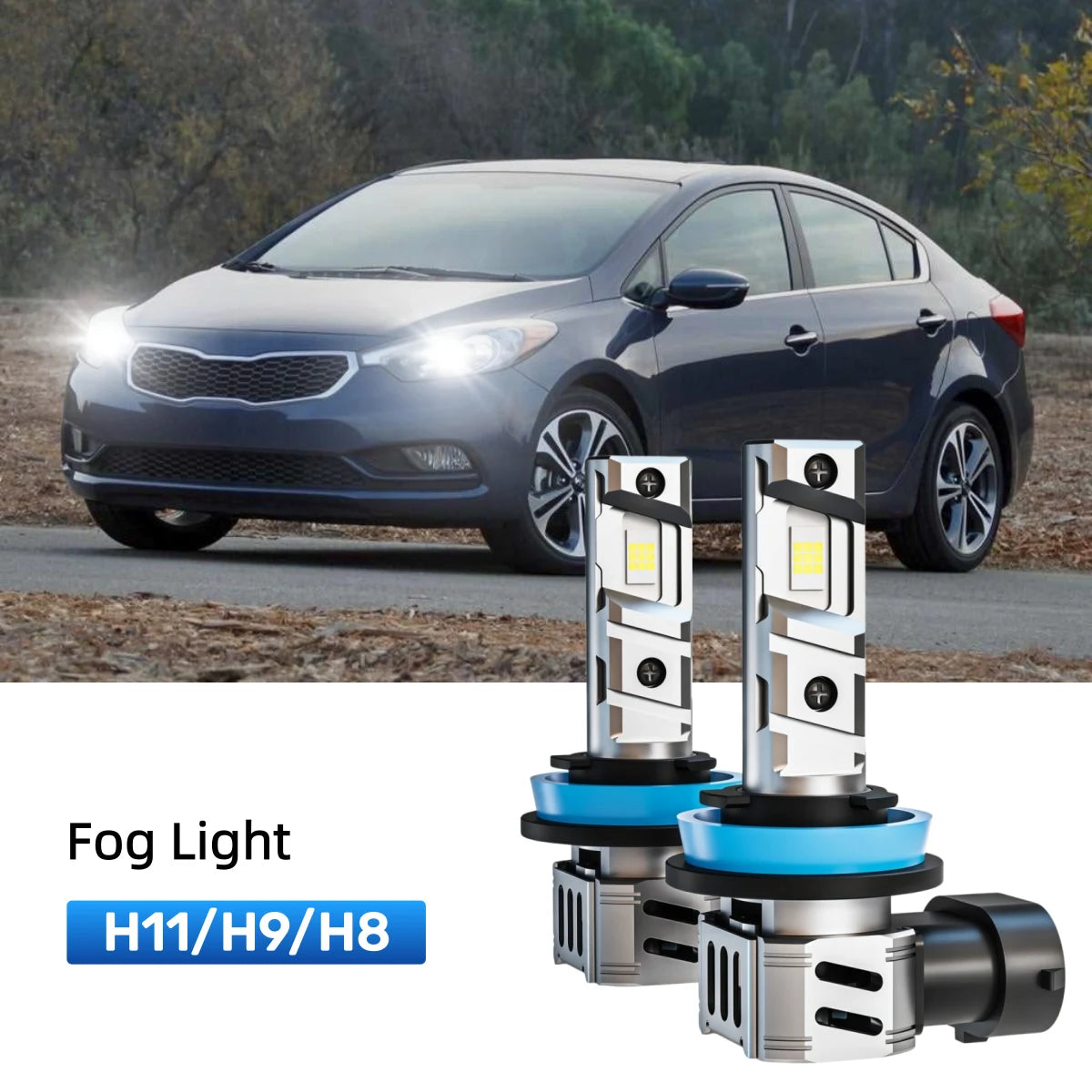 Best H11 LED fog light bulbs replacement for 2014-2016 Kia Forte