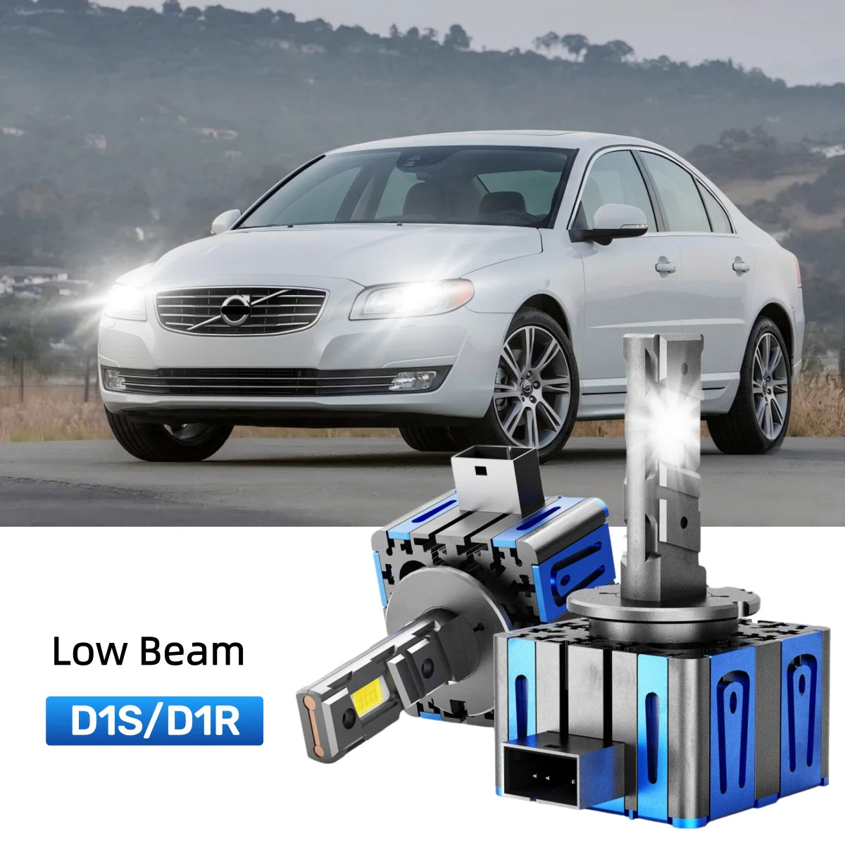 Fit for 2014-2016 Volvo S80 H11 H7 LED Headlight Bulbs Upgrade | Brighter and Safer