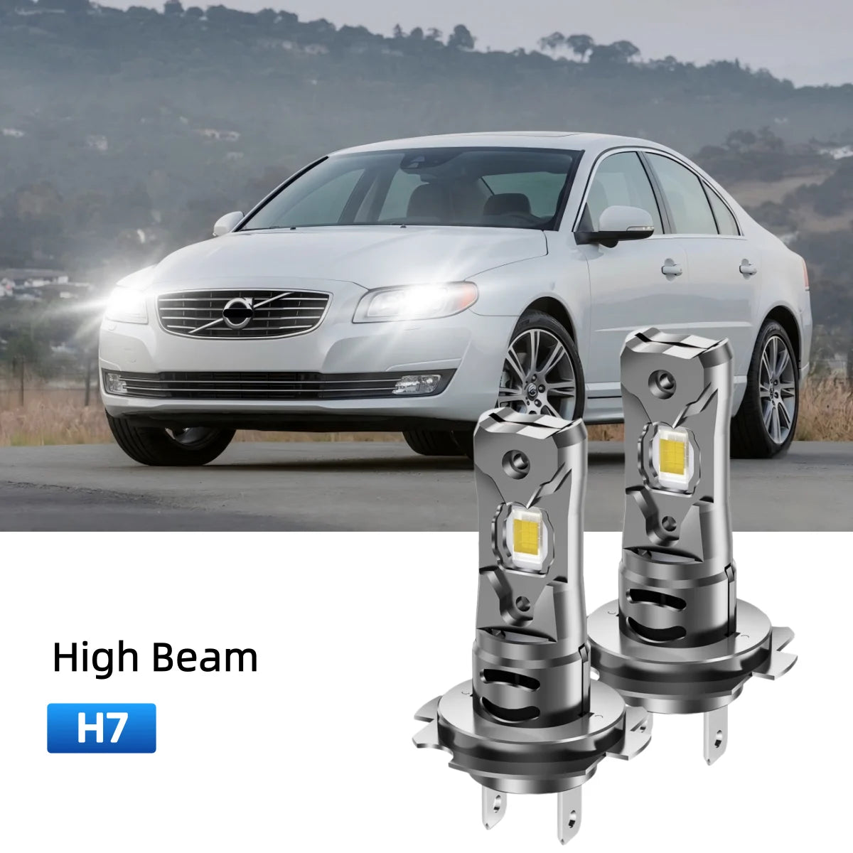 Fit for 2014-2016 Volvo S80 H11 H7 LED Headlight Bulbs Upgrade | Brighter and Safer