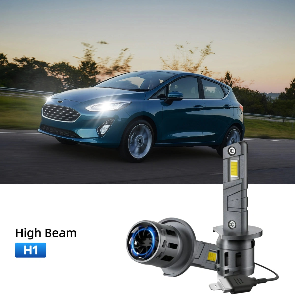 RIMTHIN H1 LED High Beam Bulbs Fit for 2014-2018 Ford Fiesta