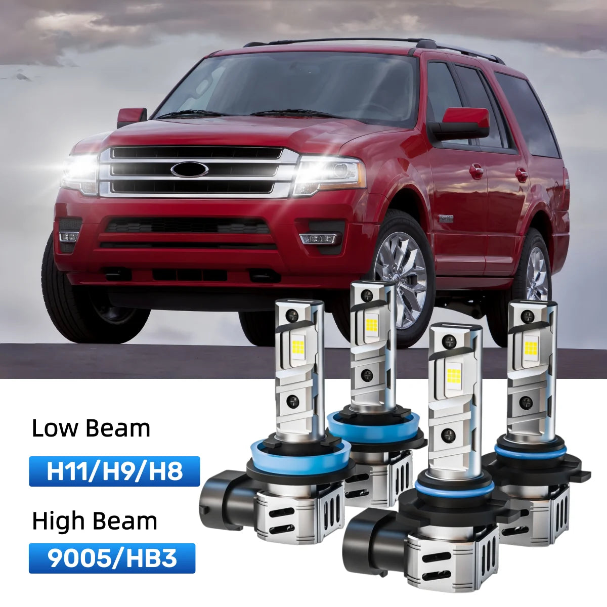 Fit for 2015-2017 Ford Expedition 9005 H11 LED Headlight Bulbs Upgrade | Brighter and Safer