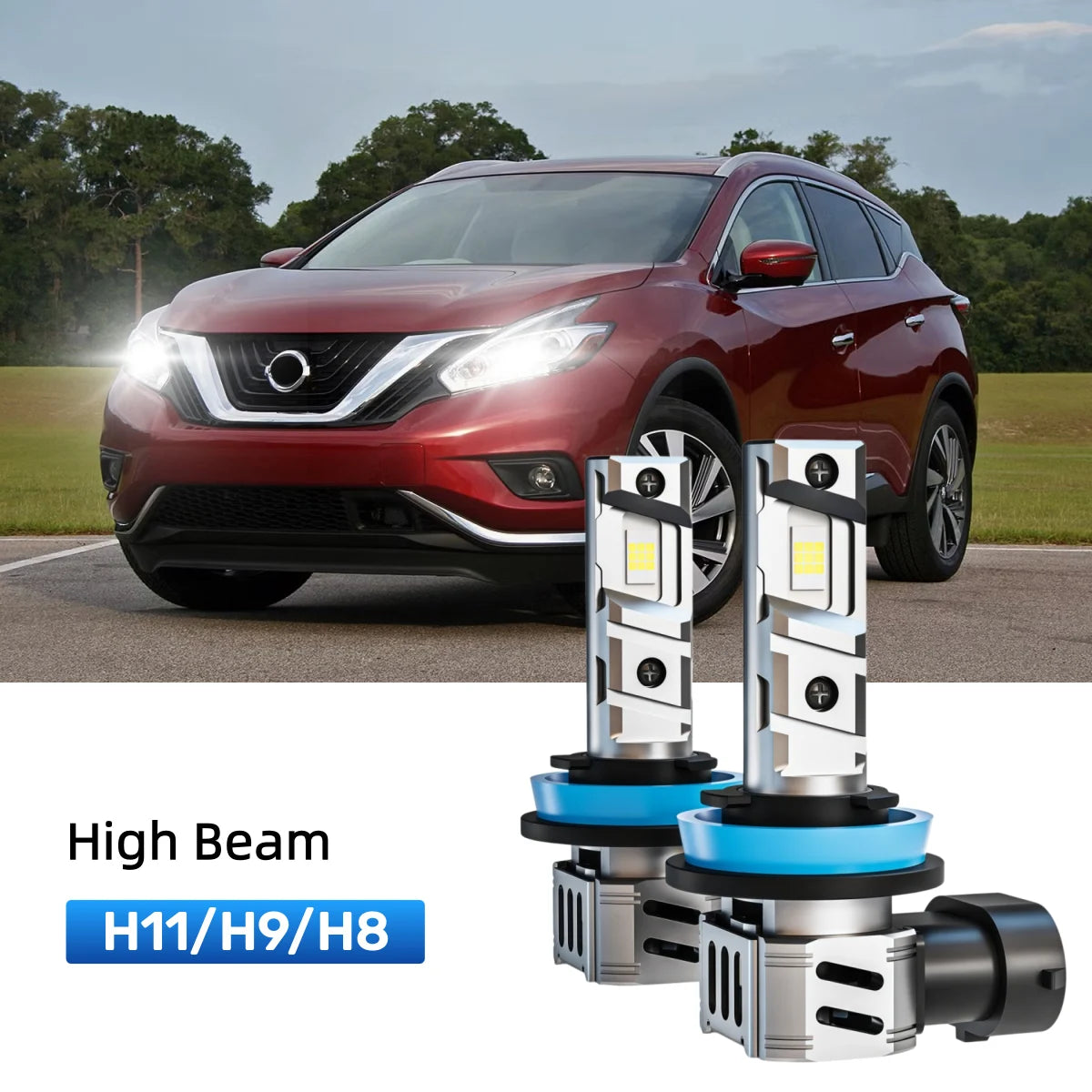 Best H9 LED high beam bulbs replacement for 2015-2018 Nissan Murano