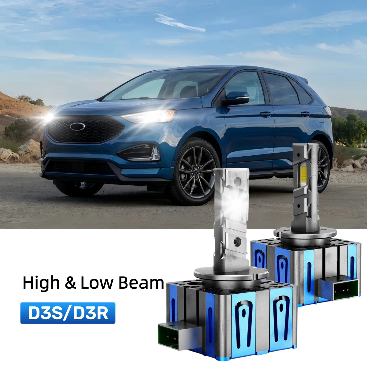 Fit for 2015-2018 Ford Edge H11 9005 LED Headlight Bulbs Upgrade | Brighter and Safer