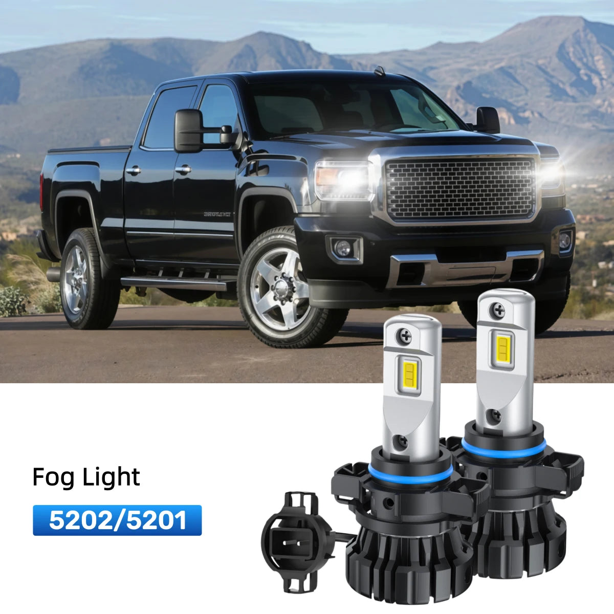 Best 5202 LED fog light bulbs replacement for 2015 GMC Sierra 2500 HD