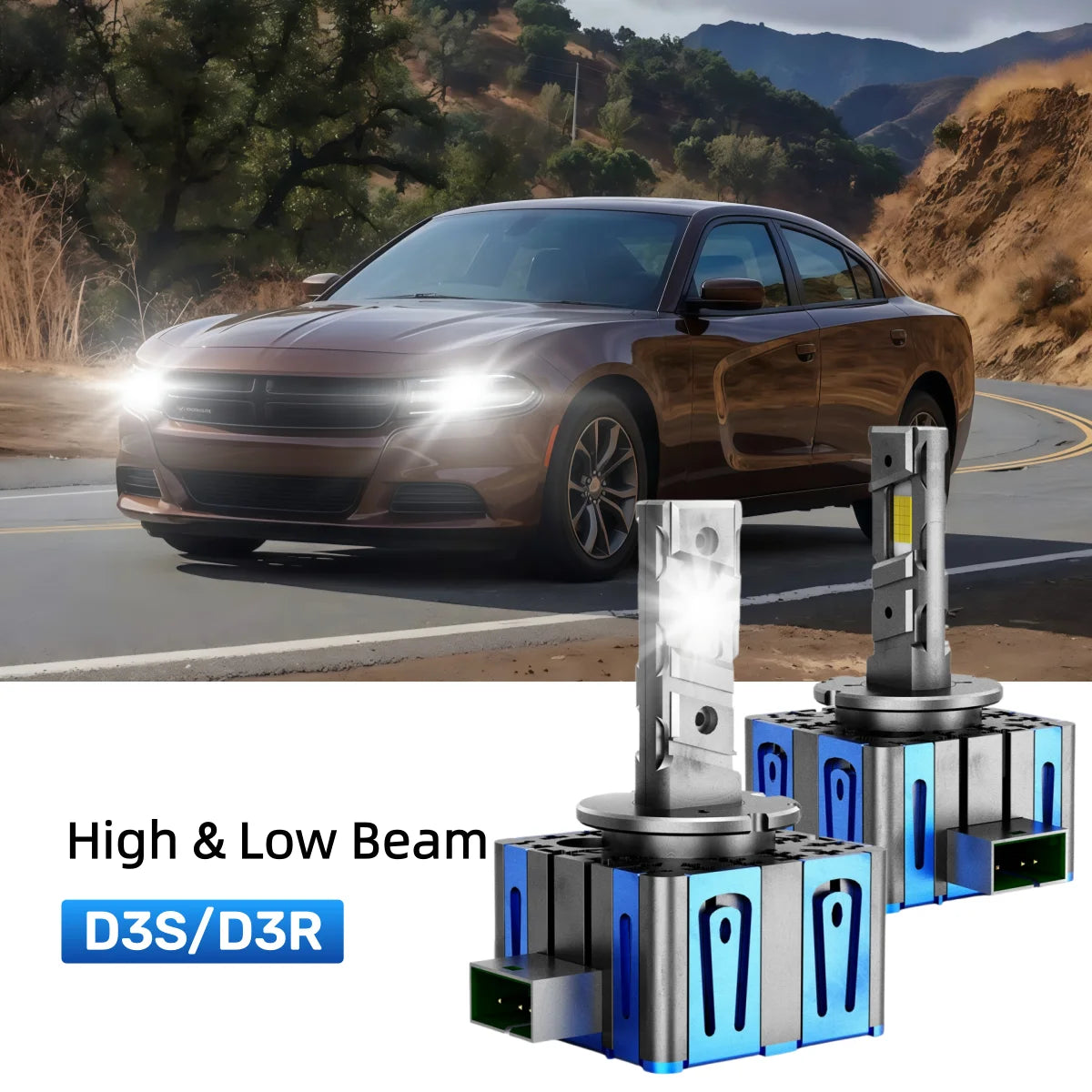 Fit for 2015 Dodge Charger 9012 LED Headlight Bulbs Upgrade | Brighter and Safer