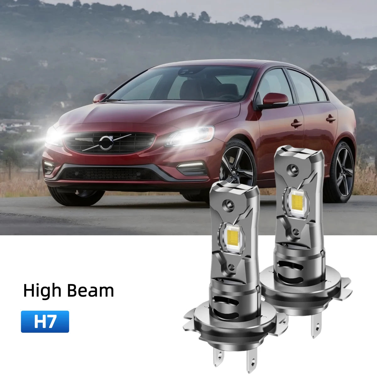 Fit for 2015 Volvo S60 H11 H7 LED Headlight Bulbs Upgrade | Brighter and Safer