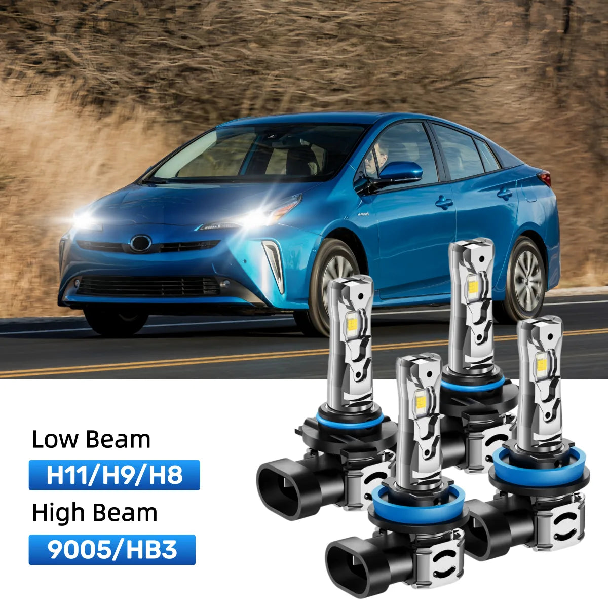 Fit for 2016-2017 Toyota Prius V 9005 H11 LED Headlight Bulbs Upgrade | Brighter and Safer