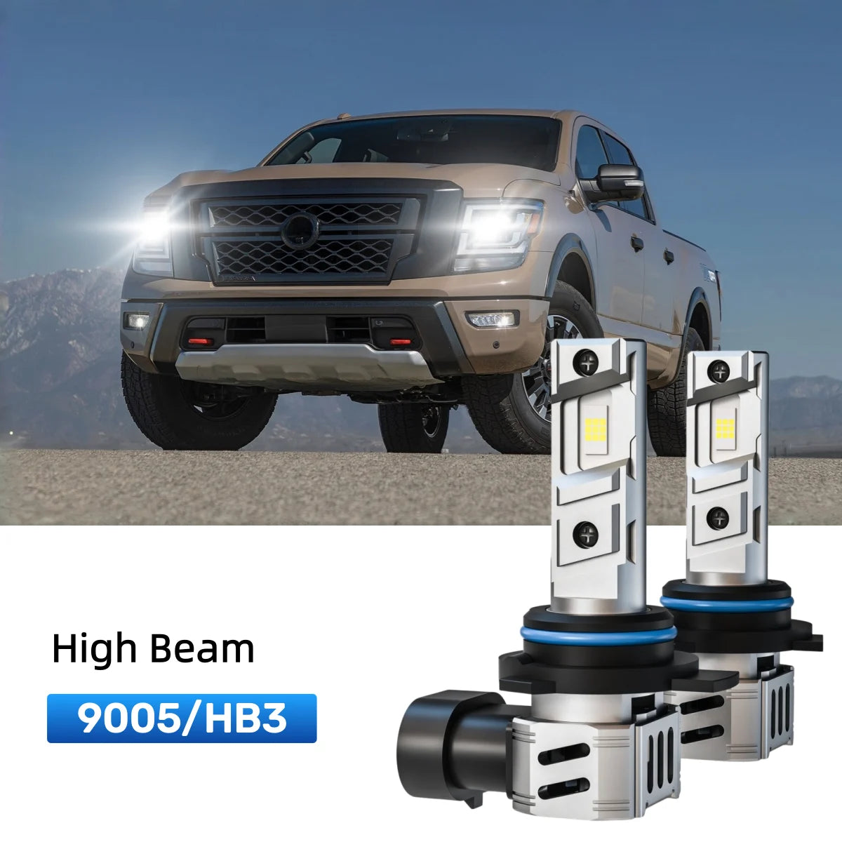 Best 9005 LED high beam bulbs replacement for 2016-2021 Nissan Titan XD