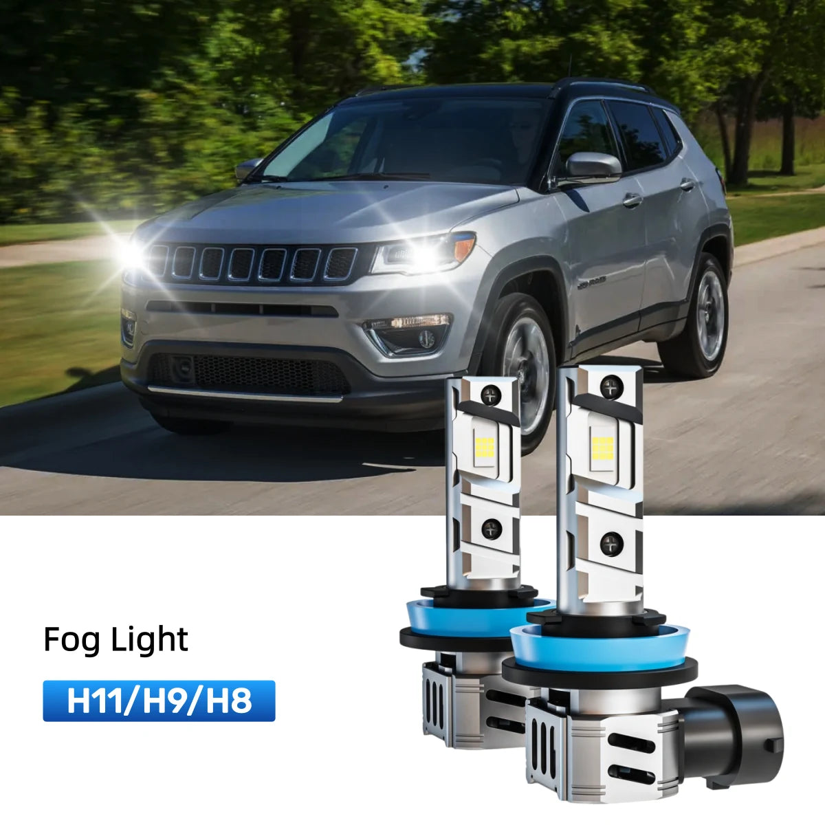 Best H11 LED fog light bulbs replacement for 2016 Jeep Compass Limited
