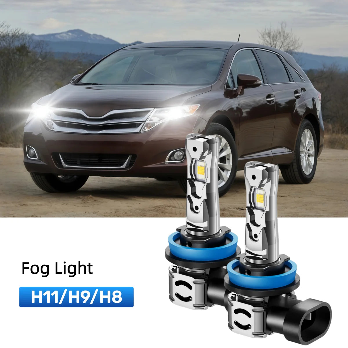 Fit for 2016 Toyota Venza 9005 H11 LED Headlight Bulbs Upgrade | Brighter and Safer