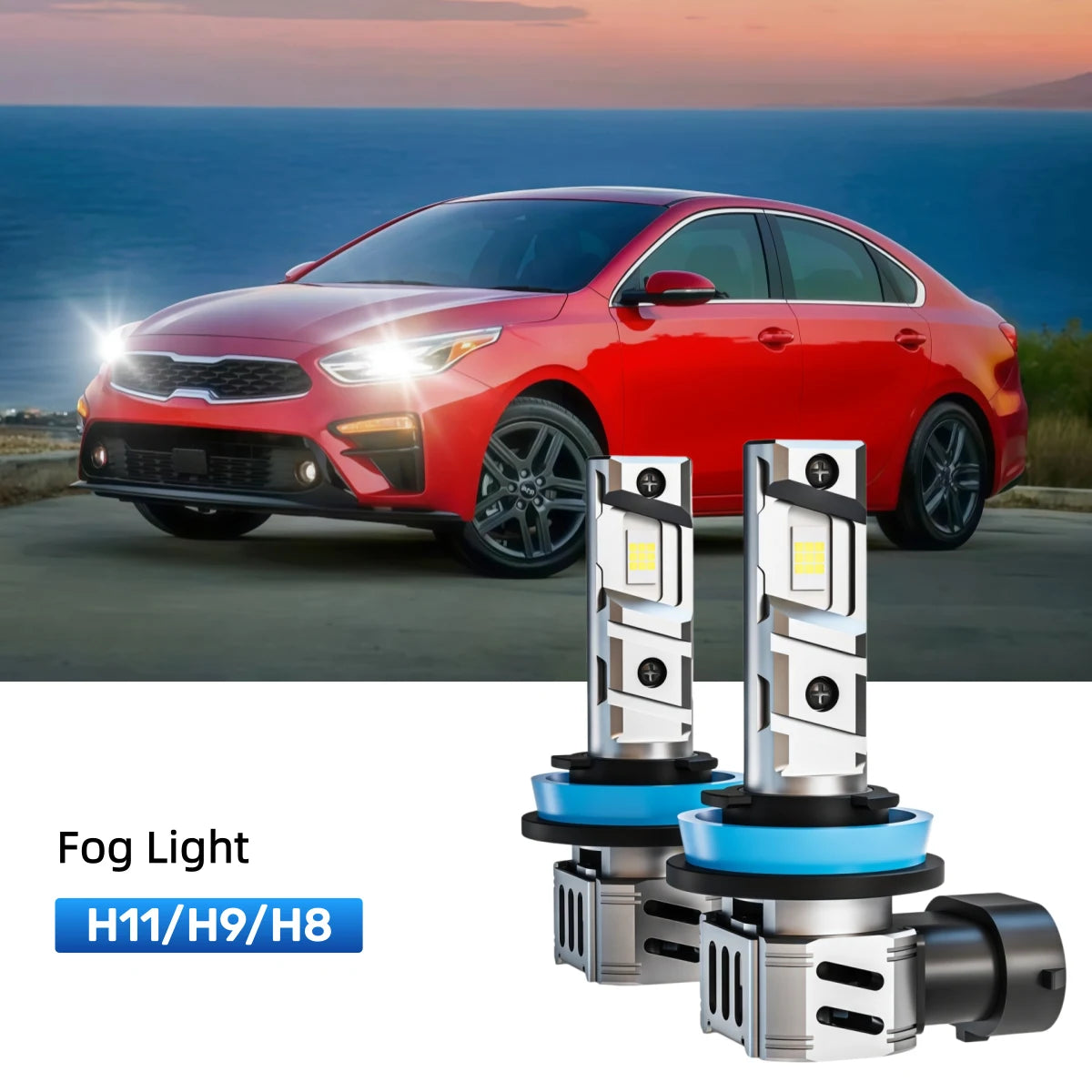 Best H11 LED fog light bulbs replacement for 2017-2018 Kia Forte