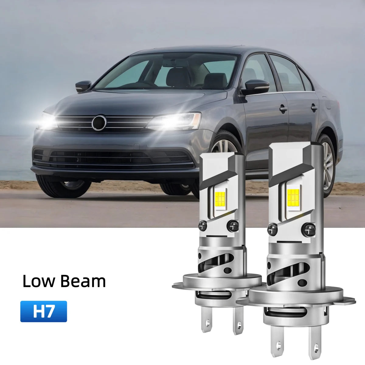 Best H7 LED low beam bulbs replacement for 2017-2018 Volkswagen Jetta