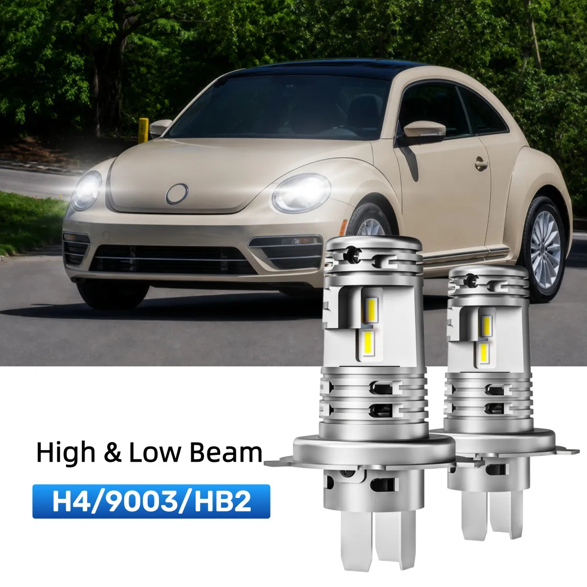 Best H4 LED headlight bulbs replacement for 2017-2019 Volkswagen Beetle