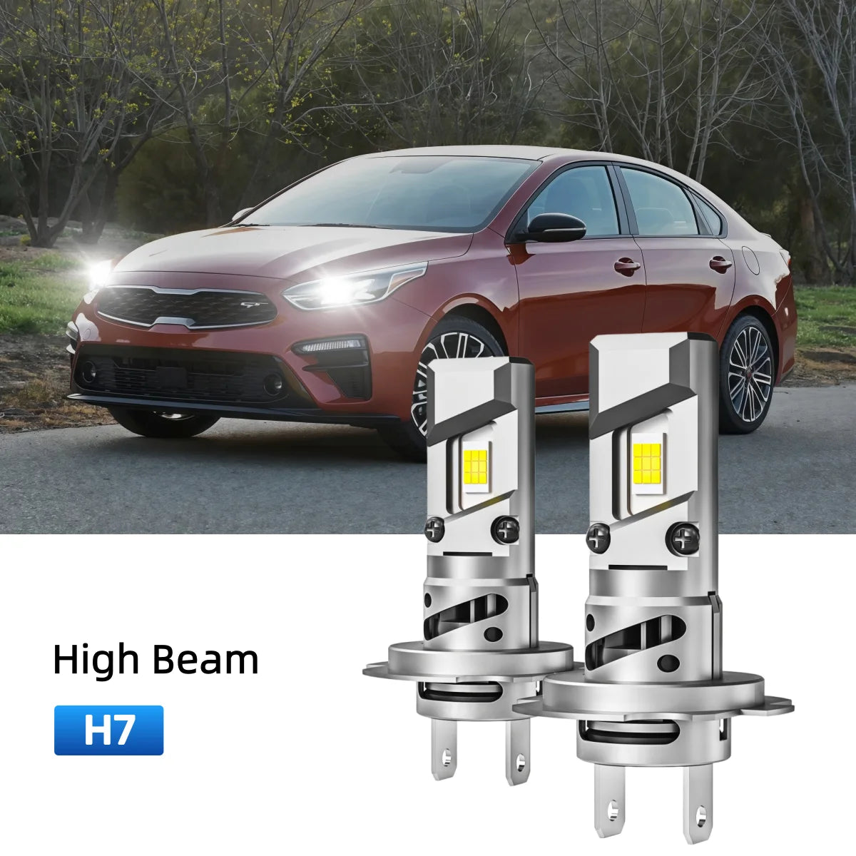 Best H7 LED high beam bulbs replacement for 2020-2021 Kia Forte