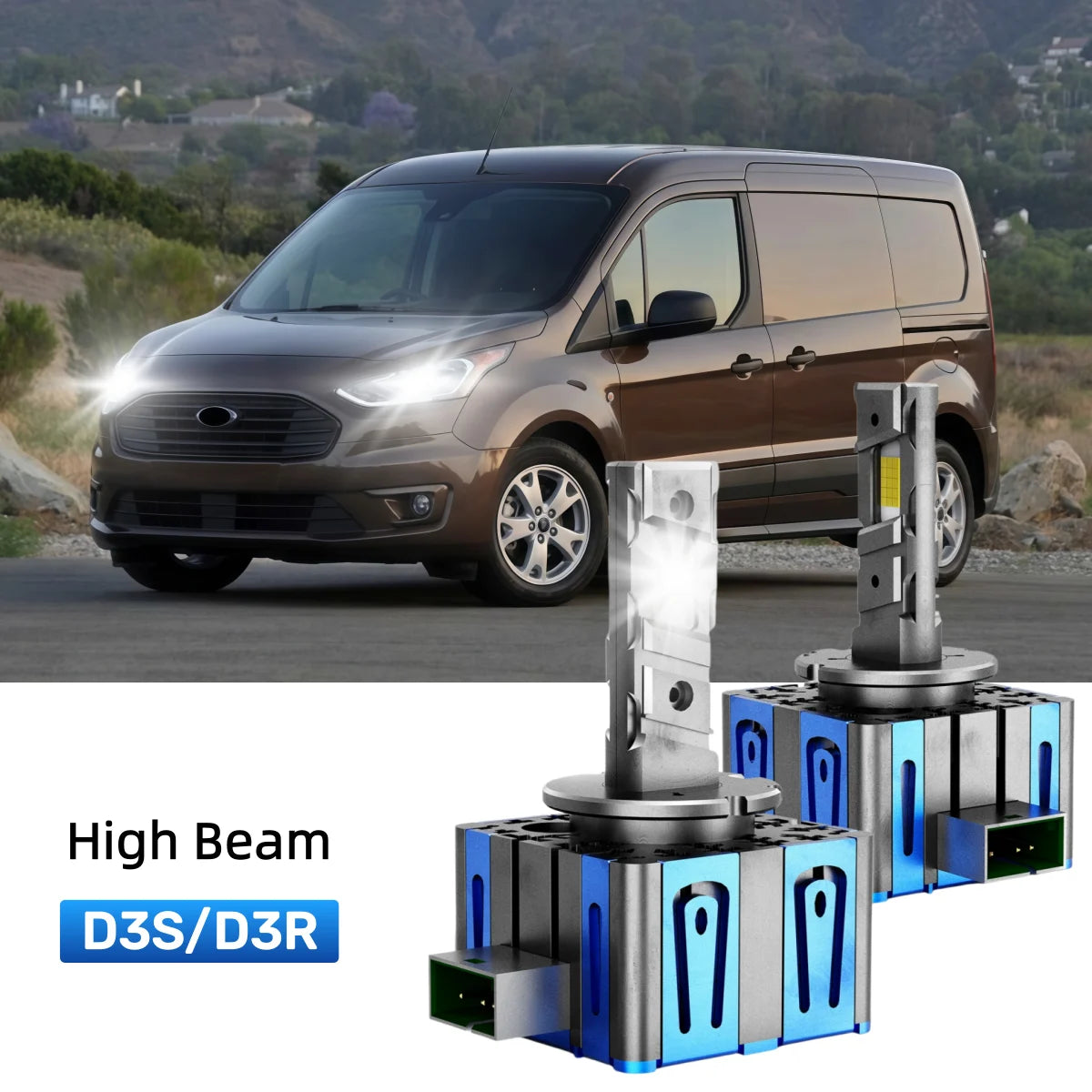 Best D3S LED high beam bulbs replacement for 2022-2023 Ford Transit Connect