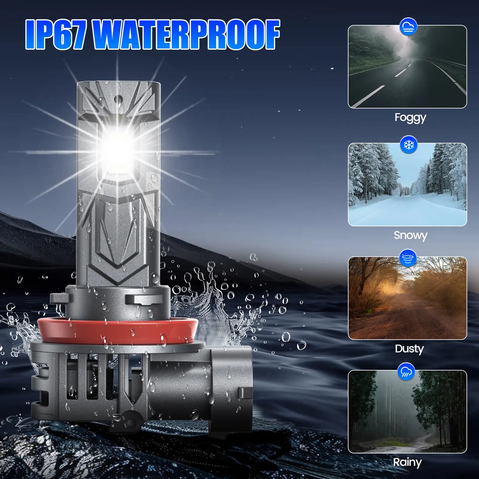 Fit for 2015-2018 Ford Focus H11 LED Headlight Bulbs | Brighter  and Safer