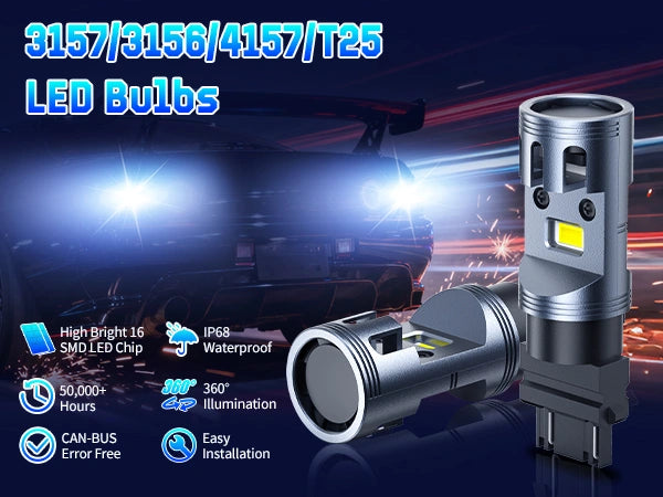 3156 LED reverse lights have high brightness
